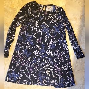 Floral Dress by Loft.                      (colors: black & blue)